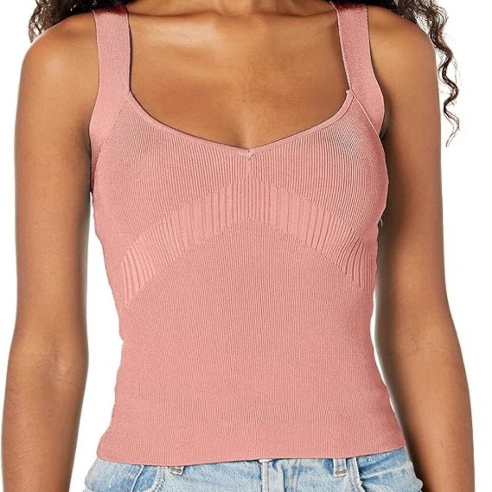 Guess Sleeveless Alcosta Rib Mapped Top - Medium - New with Tags